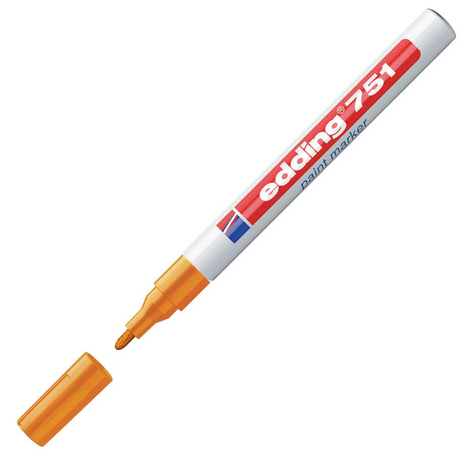 Edding Marker z lakom E-751, 1-2 mm, oranžen  10 KOS
