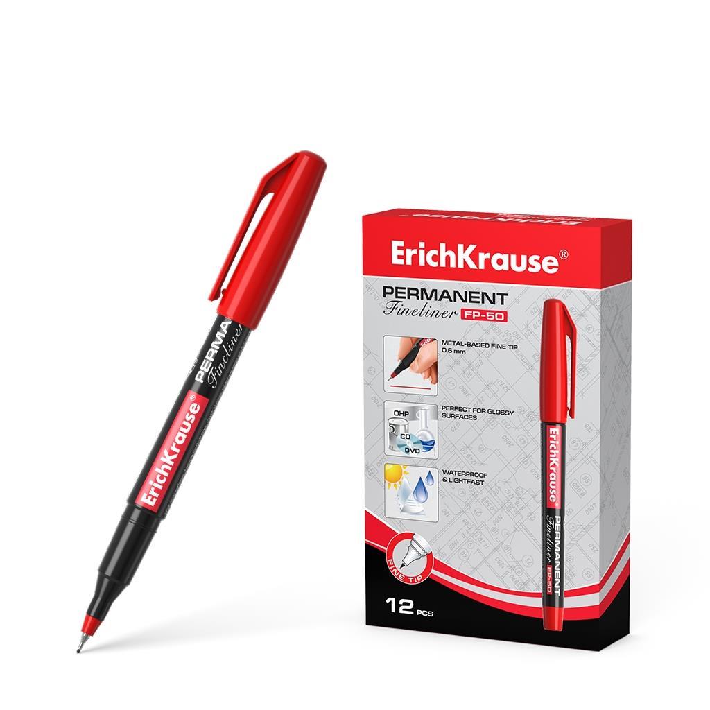 ErichKrause Permanentni marker FP-50, rdeč  12 KOS