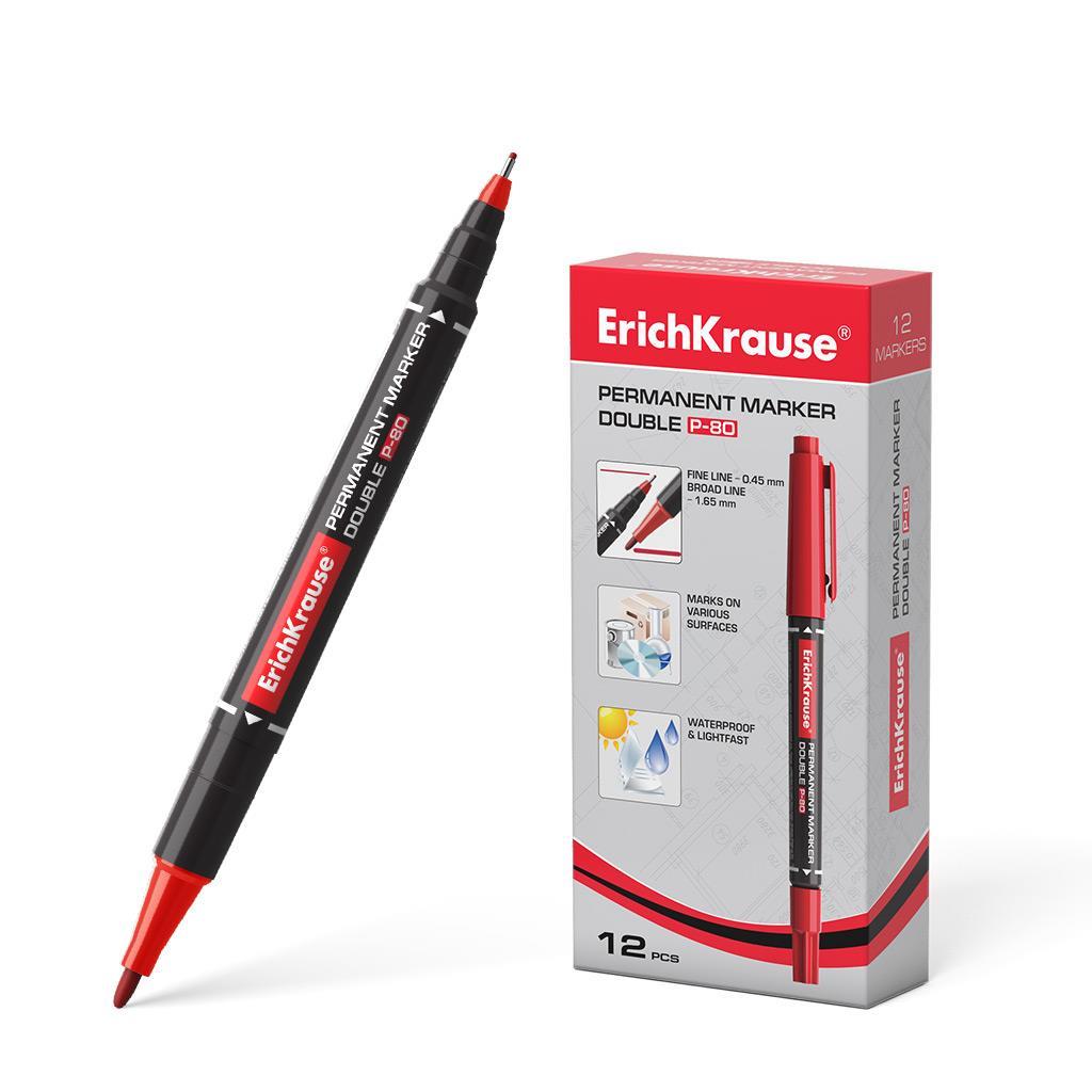 ErichKrause Dvostranski marker P-80, rdeč  12 KOS