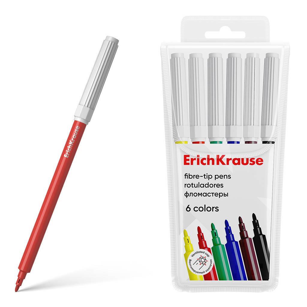 ErichKrause Flomastri s tanko mino, 6 kos
