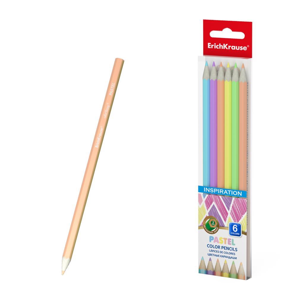 ErichKrause Barvice pastel, šestkotne, 6 barv