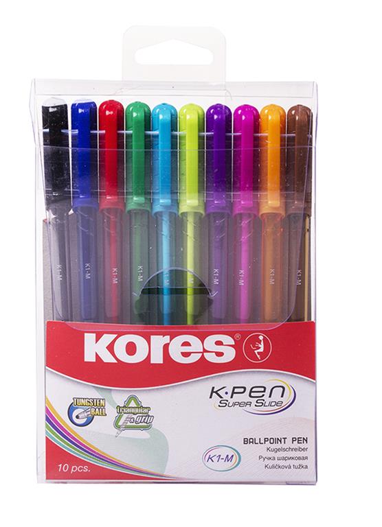 Kores Kemični svinčniki K.Pen, 10 kos sortirane barve