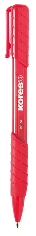 Kores Kemični svinčnik grip K6, rdeč medium  12 KOS