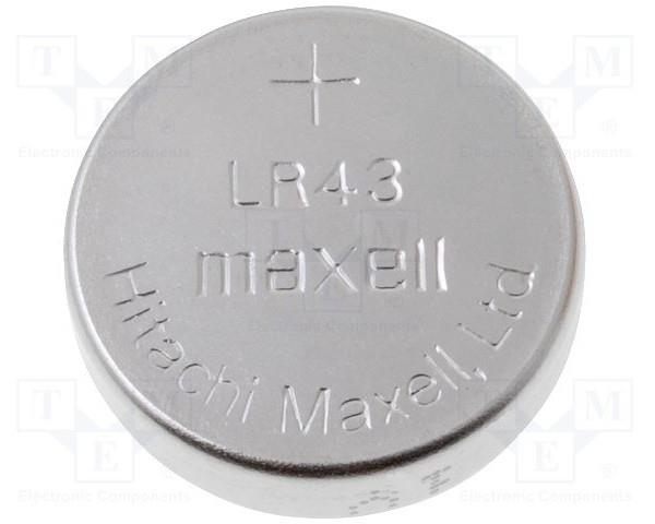 MAXELL Baterija LR43, 2 kos brez živega srebra
