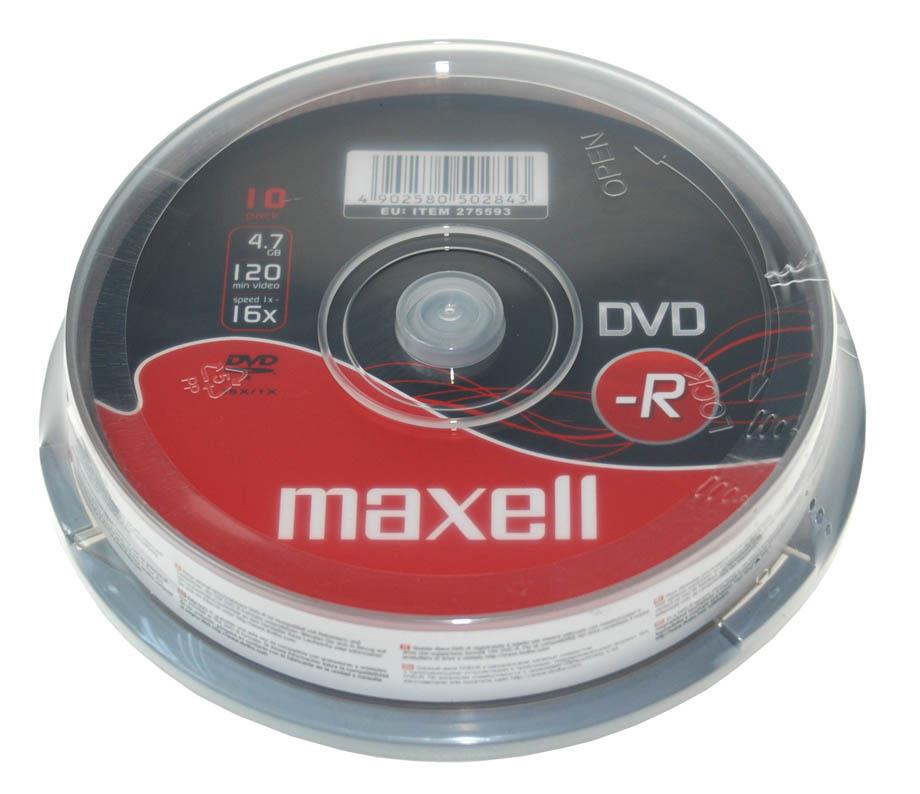 MAXELL DVD-R 4,7GB 16X 10 na osi*