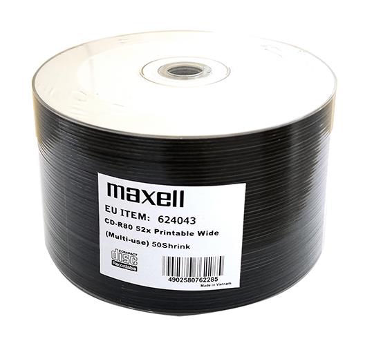 MAXELL CD-R 700MB 52X, 50 na osi printable SHRINK
