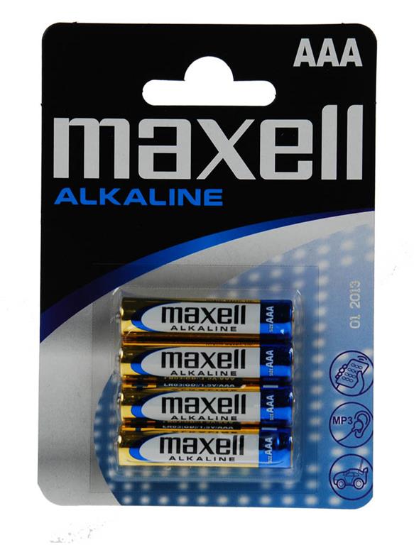 MAXELL Baterija AAA (LR03), 4 kos, alkalna