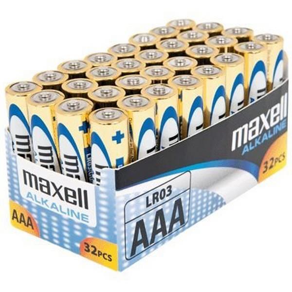 MAXELL Baterija AAA (LR03), 32 kos, alkalne pakiranje v folijo