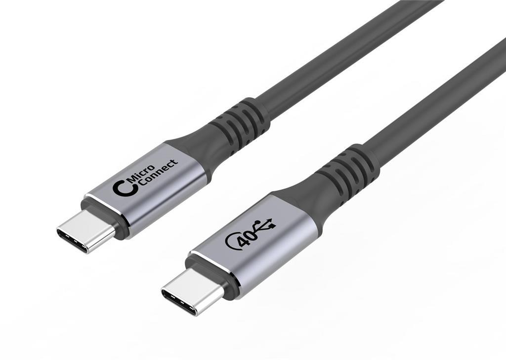 MicroConnect Premium kabel USB C-C USB4, Gen3x2, 0,5m 100W, 40Gbps, 5K60Hz