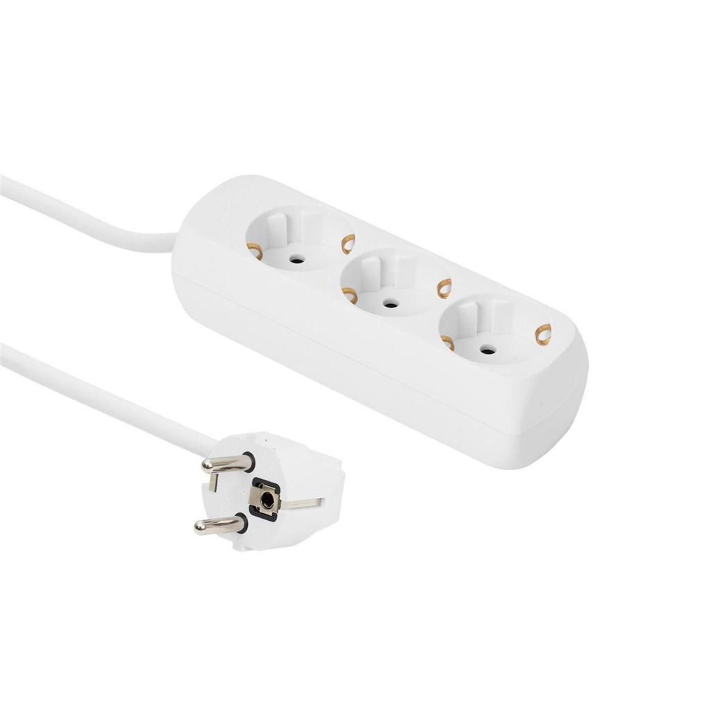 MicroConnect Razdelilnik 3 vtičnice, 5m bel