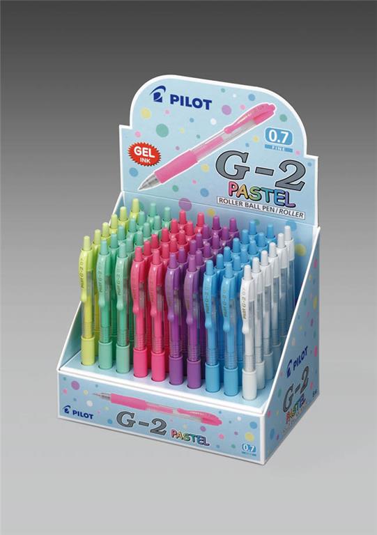 Pilot Gel roler G-2 0,7 pastel sort. 60 kos BL-G2-7P